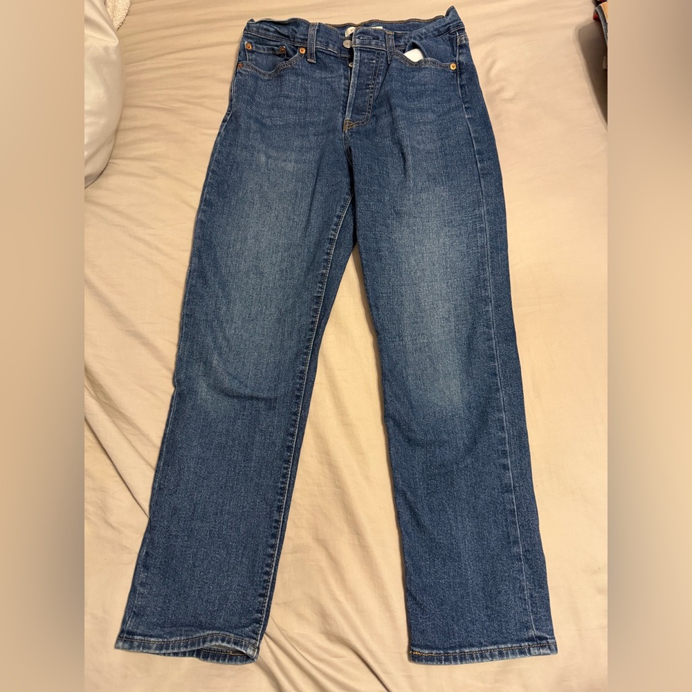 Levi Blue Denim Wedgie Straight Jeans